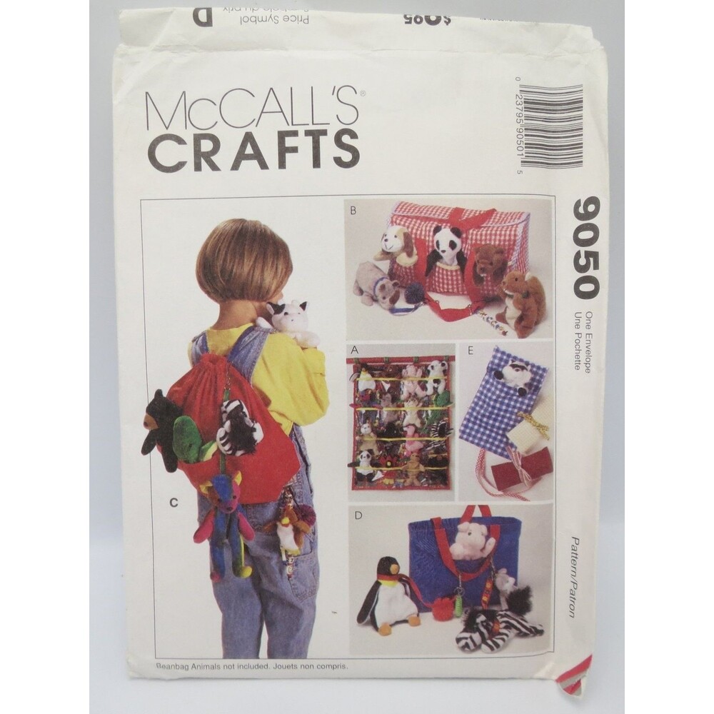McCall's Crafts 9050 Bean Bag Baby Accessories Wall Organizer Tote Backpack 90s